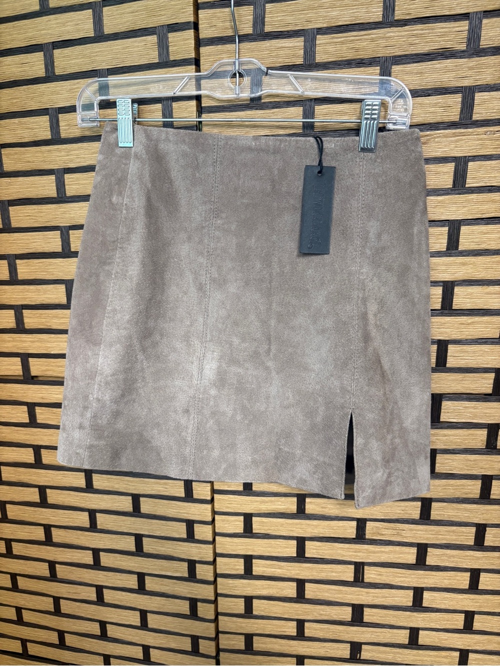 Blank nyc Tan Leather Mini Skirt Size 24